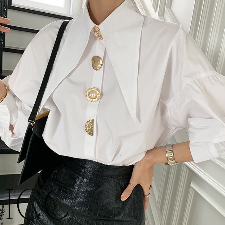[ORDER] Áo sơ mi công sở sang trọng thanh lịch hàng nút cách điệu tay phồng MORAN AO014