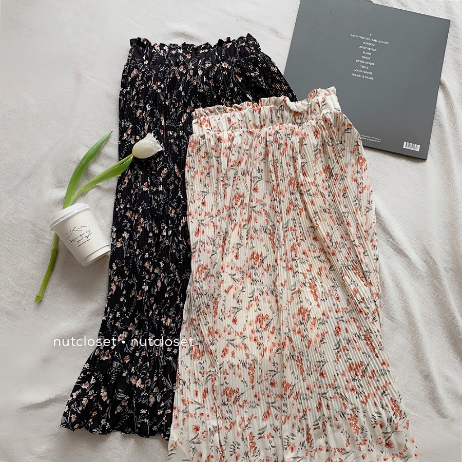 [Mã WASKT304 giảm 15% tối đa 30K đơn 99K] Chân váy xếp li cạp chun in hoa to_CV0018 | BigBuy360 - bigbuy360.vn