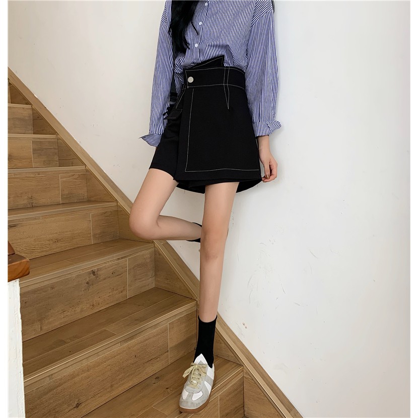 Xiaozhainv Chân Váy Chữ A Lưng Cao Kiểu Lệch Cá Tính Thời Trang Hàn Quốc | BigBuy360 - bigbuy360.vn
