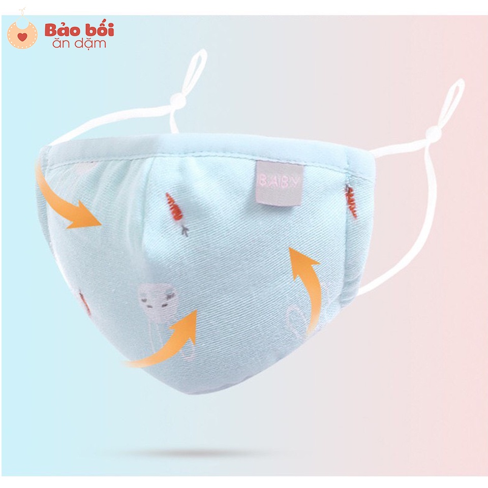 Khẩu trang xô xuất Nhật kháng khuẩn cho bé 6 lớp, chống bụi bẩn
