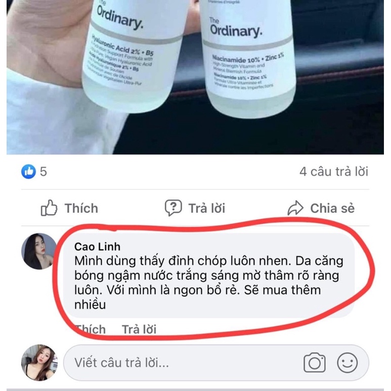 Serum The Ordinary Niacinamide 10% + Zinc 1%