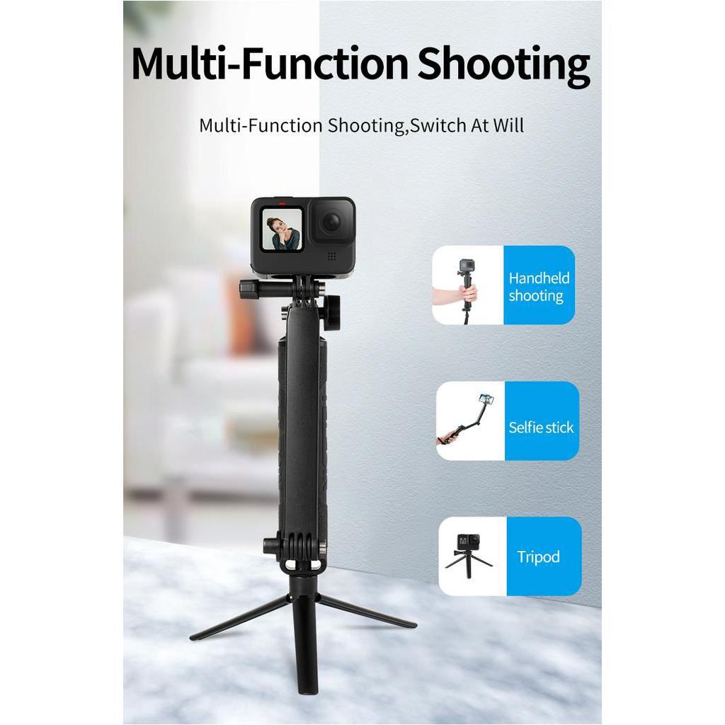 Gậy Selfie Stick TELESIN cầm tay cho Gopro , Action Camera, tay gấp ,đa chức năng, gậy chụp ảnh tự sướng