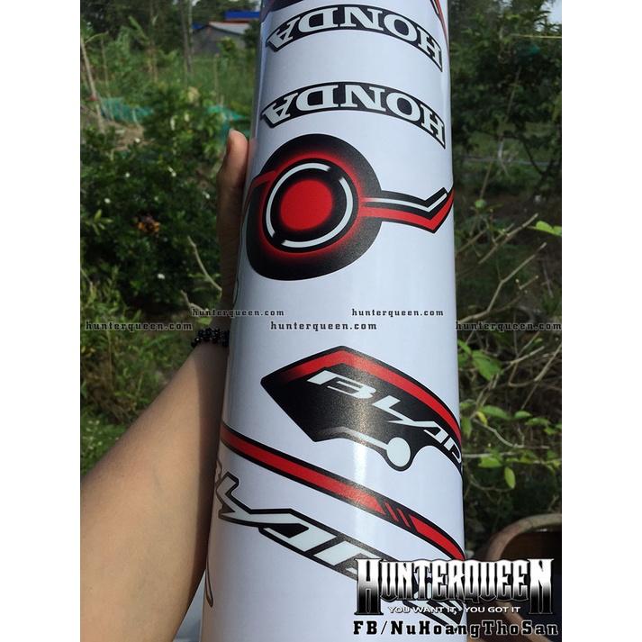 Tem rời dán xe Blade Honda 2017 màu đen. Chất liệu cao cấp không bay màu