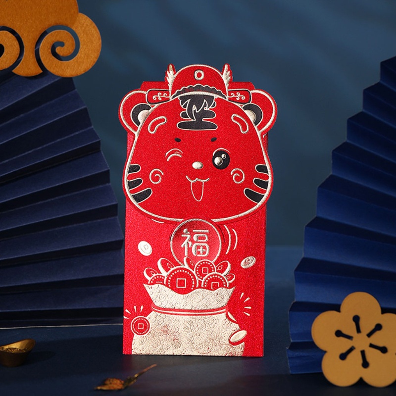 Set 4 bao lì xì hình hổ năm mới 2022