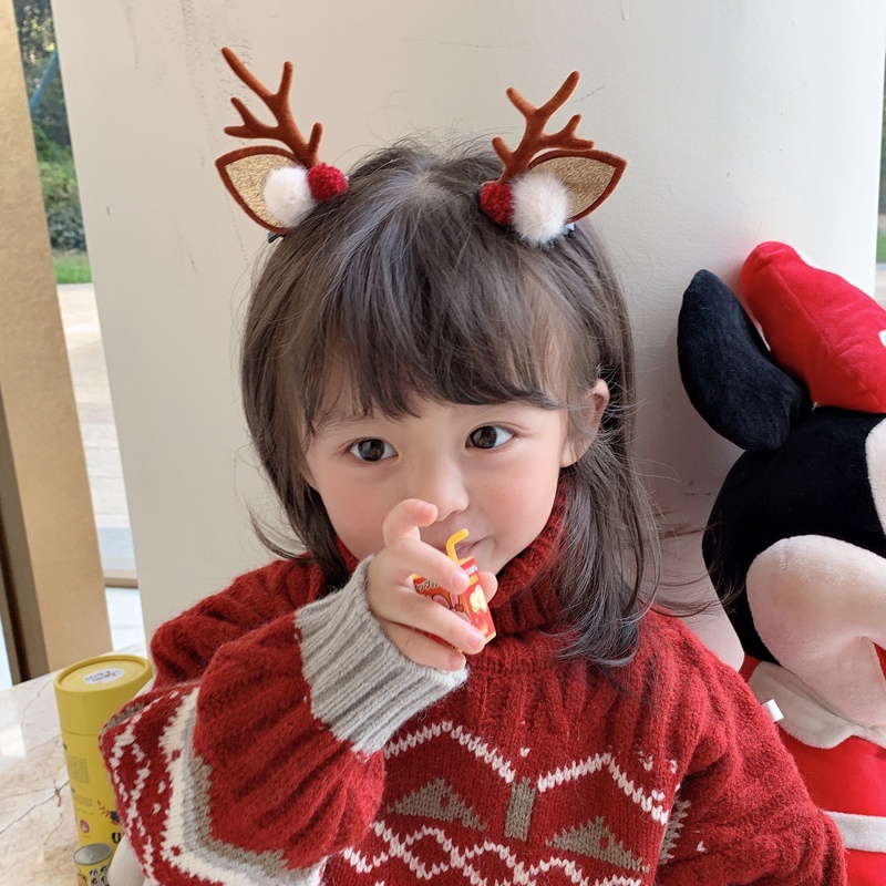 Kẹp tóc hình gạc nai giáng sinh đáng yêu làm quà cho bé gái