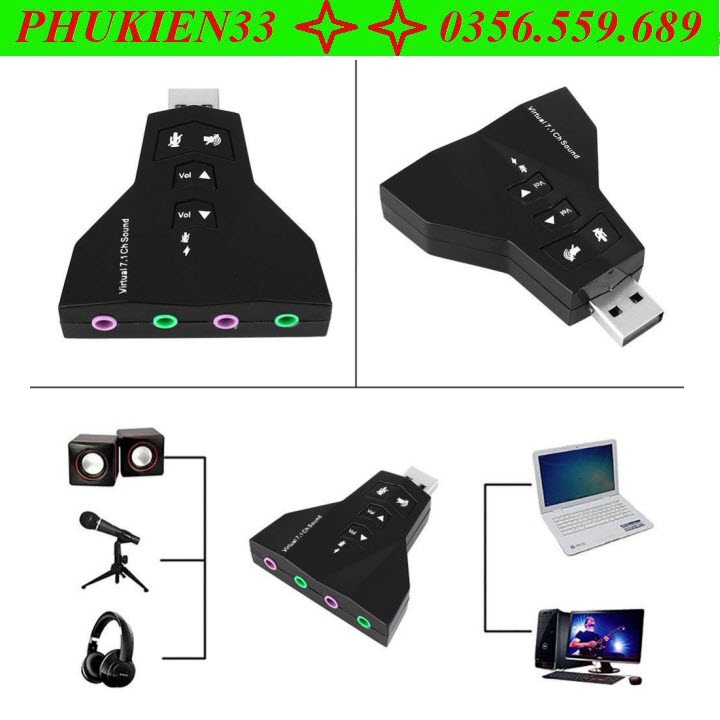 Bộ Chuyển Đổi USB to Sound 3D Virtual 7.1 Hình Phi Thuyền Azone