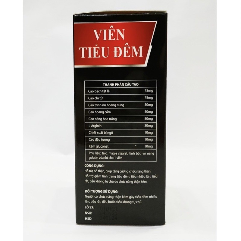 VIÊN TIỂU ĐÊM CHẤM DỨT TIỂU ĐÊM, TIỂU NHIỀU LẦN, TIỂU RẮT, TIỂU KHÔNG TỰ CHỦ DÙNG CHO CẢ NAM VÀ NỮ - LỌ 30 VIÊN