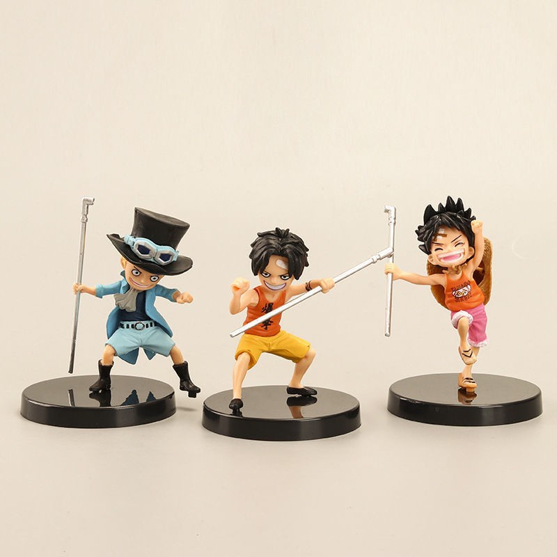Set 3 Đồ trang trí Nhân Vật Phim Hoạt Hình One Piece Bằng Pvc
