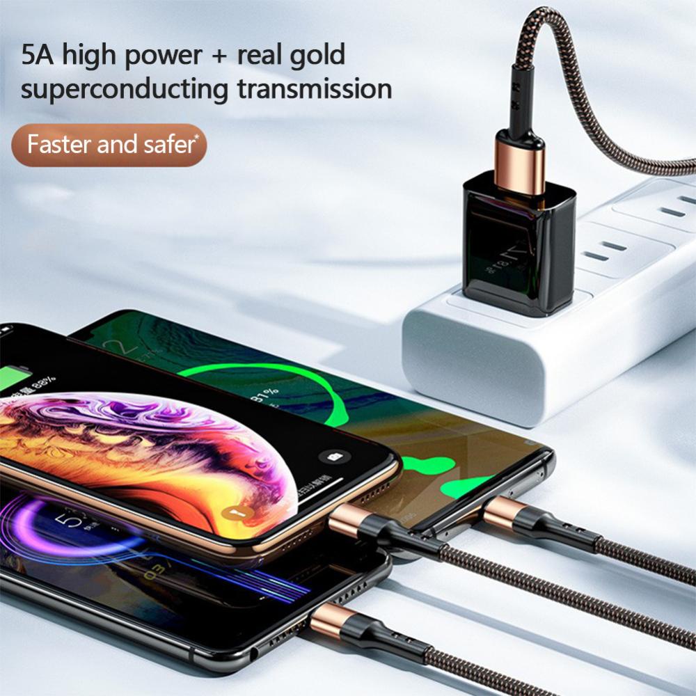 SAMSUNG Dây Cáp Sạc Nhanh DIGIFOUNDER 5A 3 Trong 1 Cho Huawei iPhone 12 11 Pro Max 3 Trong 1 Micro USB Type C H2X2