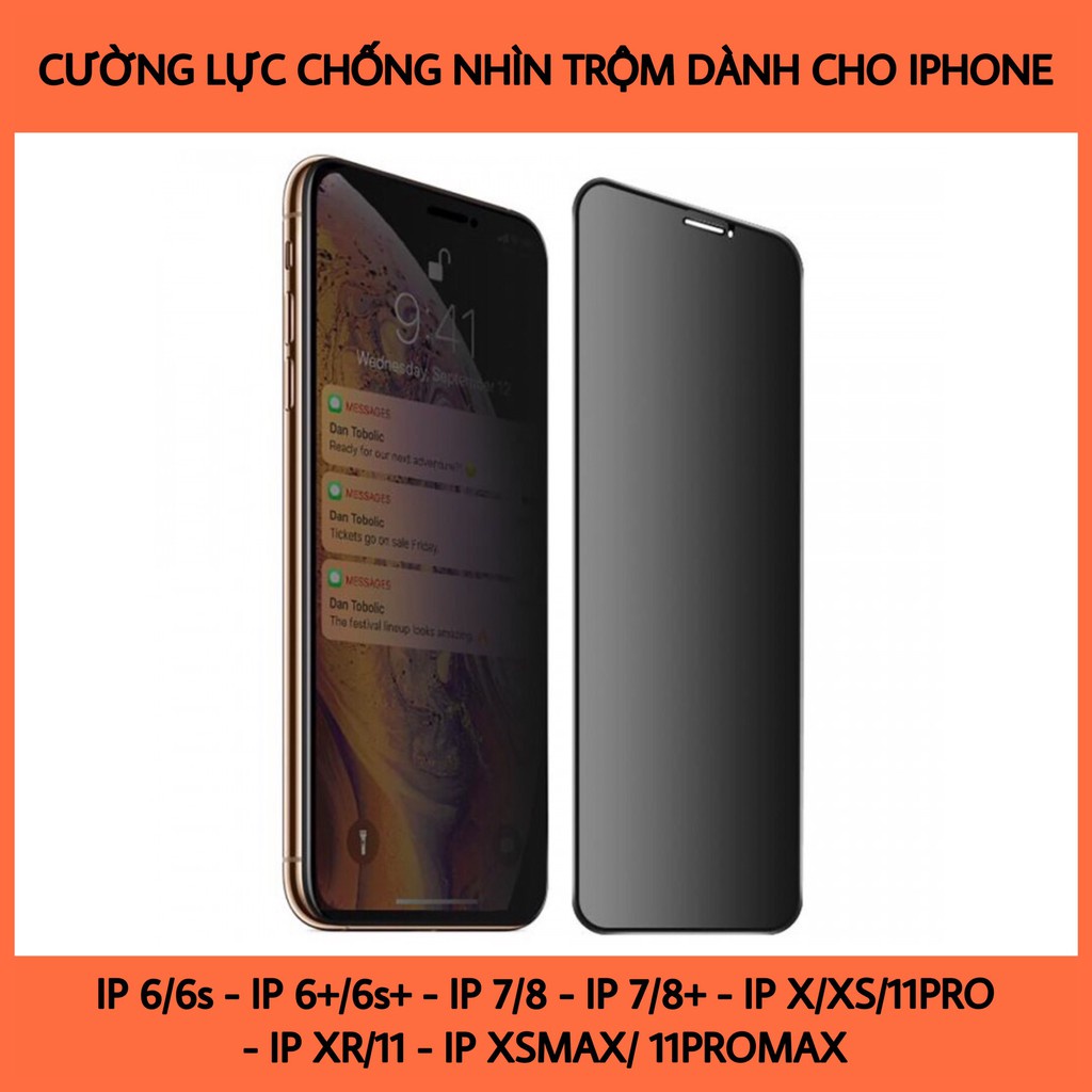 _Kính cường lực full màn chống nhìn trộm cho iPhone 14 plus, 13 Pro Max, 13 Mini, 12, 11 XR, XS