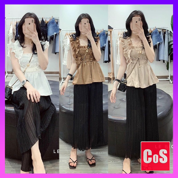 Set Đồ Nữ, Sét Áo Bèo Mix Quần Ly Ống Về Hàng, Áo Chạy Chun Free Size, Quần Dập Ly Ống Sớ. S1009