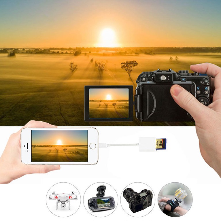 Đầu đọc thẻ OTG SD Micro SD[]cho ĐT táo tablet táo ios