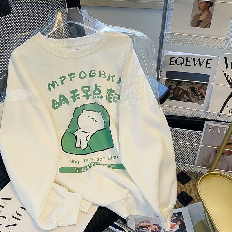 Áo sweater Cổ Tròn Dáng Rộng Phong Cách Hàn Quốc Thời Trang Thu Đông Mới