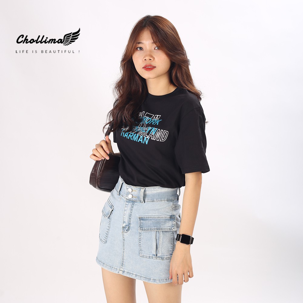 Váy jeans co giãn Chollima túi hộp có quần trong màu xanh trắng VAY003 – váy bò ulzzang | BigBuy360 - bigbuy360.vn
