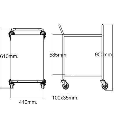 Xe đẩy thức ăn INOX 2 tầng - Xe đẩy hàng 2 tầng INOX 304 chống gỉ 100% Happy Move 100kg