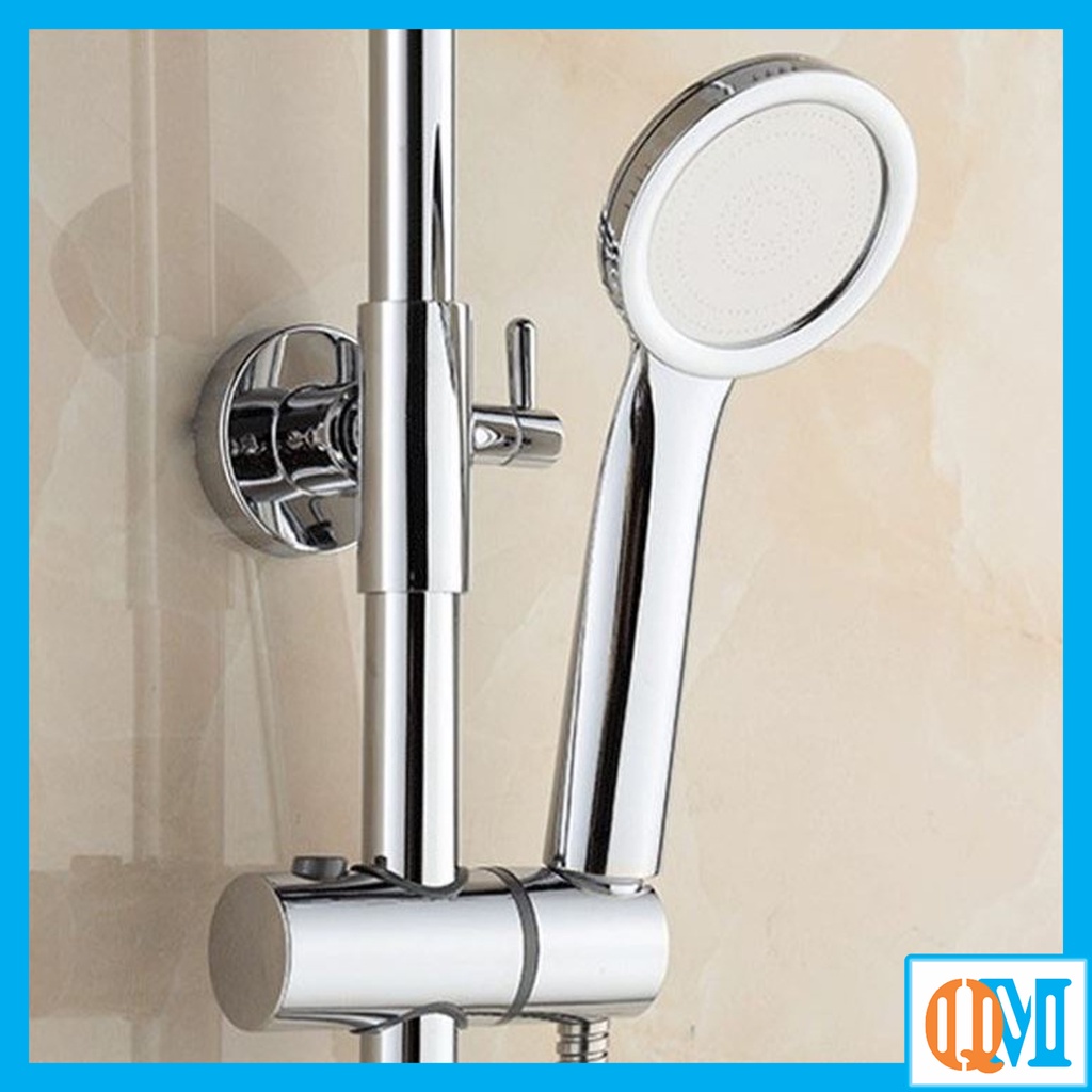 Bộ vòi hoa sen tăng áp ABS tròn mỏng tiết kiệm nước giá tốt (Tay sen + dây sen + cài nhựa ABS)