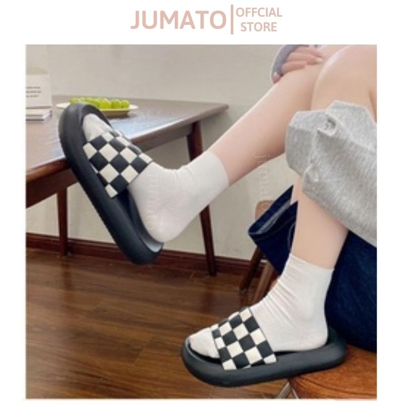 Dép lê nữ quai ngang dễ thương hình karo xinh chống trơn JUMATO
