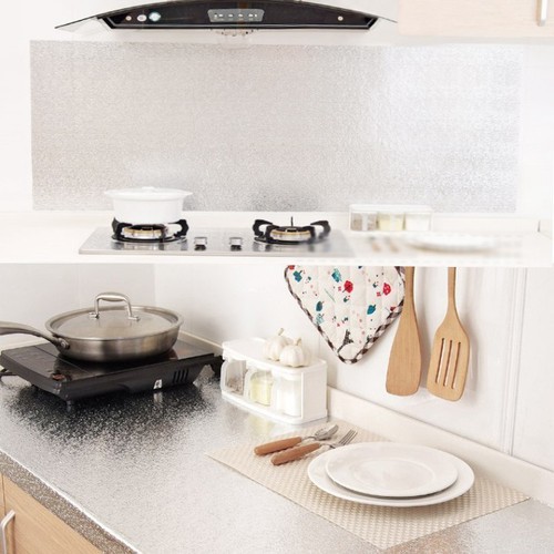 Cuộn giấy bạc dán bếp chịu nhiệt siêu sạch 60cmx2m-Cuộn giấy bạc dán nhà bếp