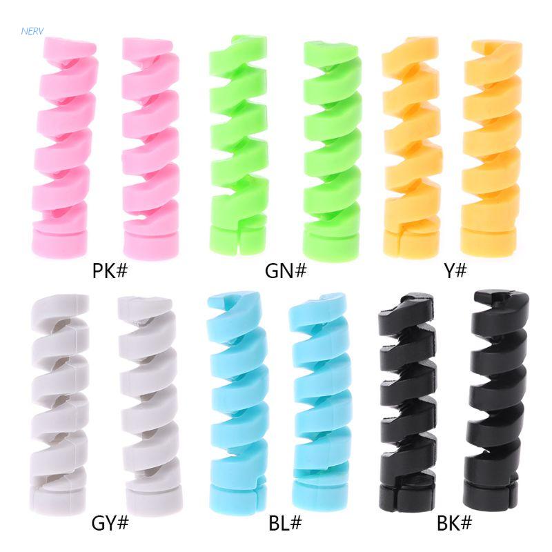 Set 2 Dây Lò Xo Quấn Bảo Vệ Dây Cáp Tai Nghe Điện Thoại USB Ốp