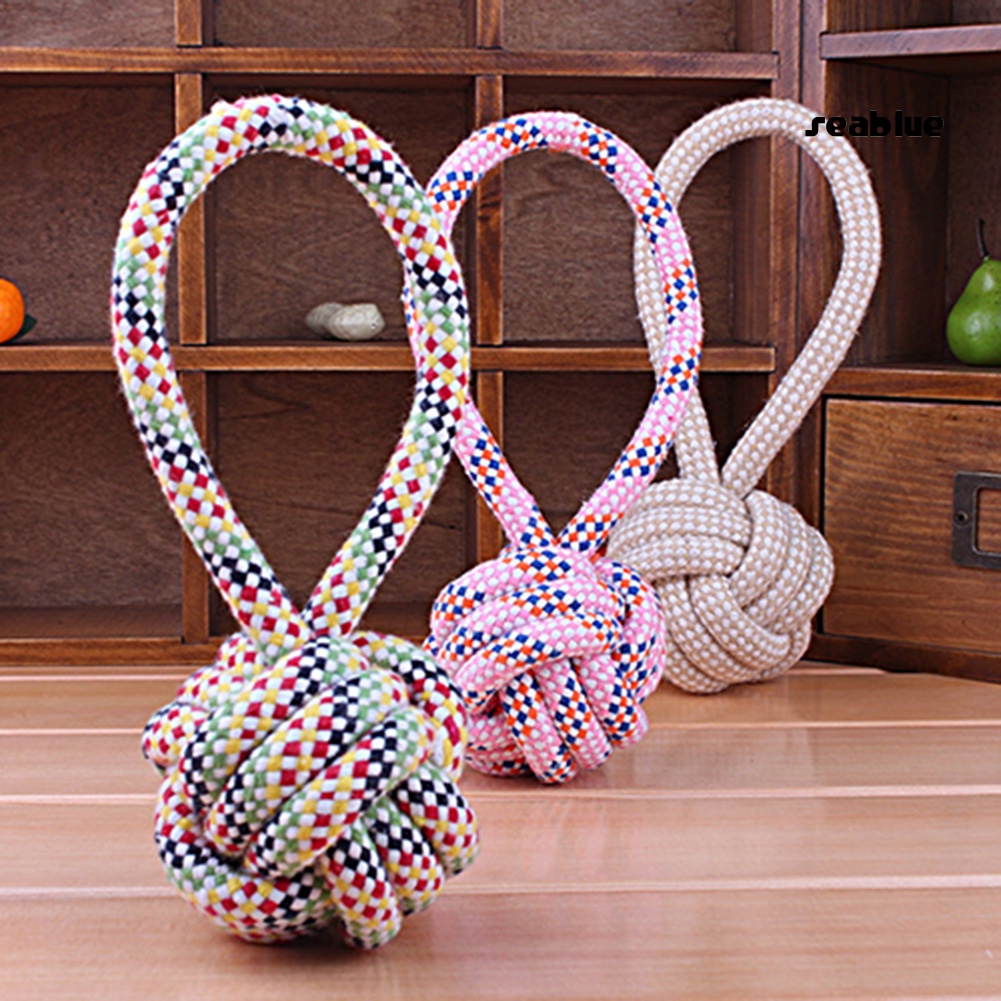 【SE】Pet Cotton Woven Rope Ball Cats Dogs Teeth Cleaning Chew Toys Knot Toy