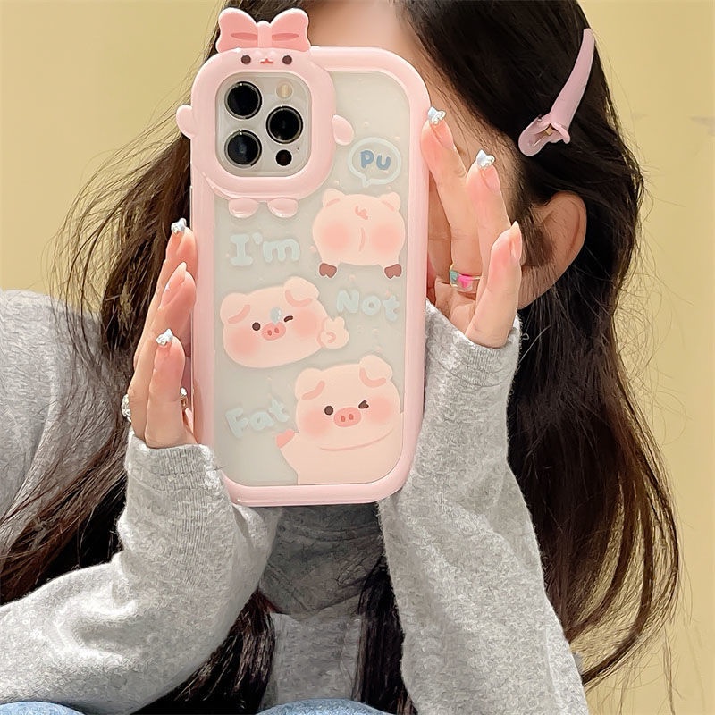 Ốp Điện Thoại Trong Suốt In Hình Heo Hoạt Hình Cho Iphone 13 12 11 12 Promax x xs xr ggcd