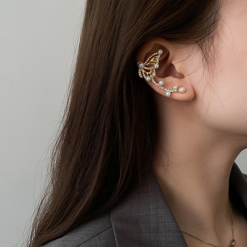 Khuyên Tai Hình Bướm Rỗng Thanh Lịch Phong Cách Hàn Quốc Cho Nữ|Khuyên Tai Dạng Kẹp Độc Đáo Thời Trang