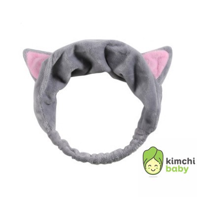 Băng đô turban tai mèo Hàn Quốc dùng khi trang điểm, rửa mặt và đắp mặt nạ KICHIBA BD01