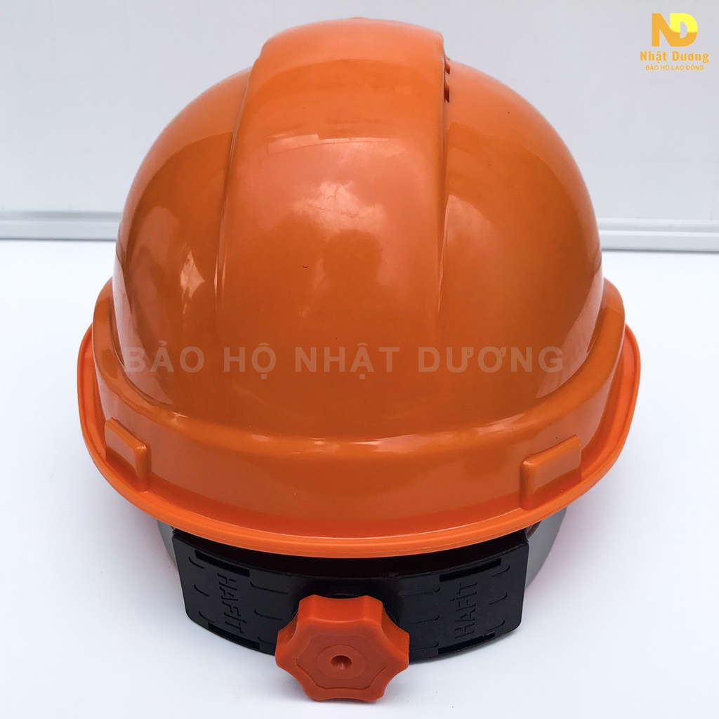 Mũ bảo hộ lao động có lỗ thông hơi khóa vặn màu cam 011, Nón bảo hộ lao động bảo vệ đầu công nhân công trình