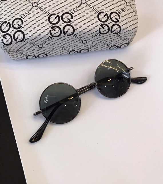 Kính râm Mắt tròn thầy bói - Tròng thuỷ tinh, gọng nhíp lò xo