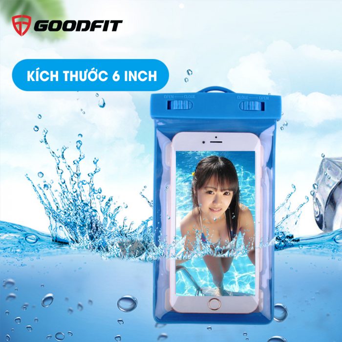 Túi chống nước điện thoại, bao đựng điện thoại 2 dây đeo, cảm ứng mượt GoodFit GF203WP