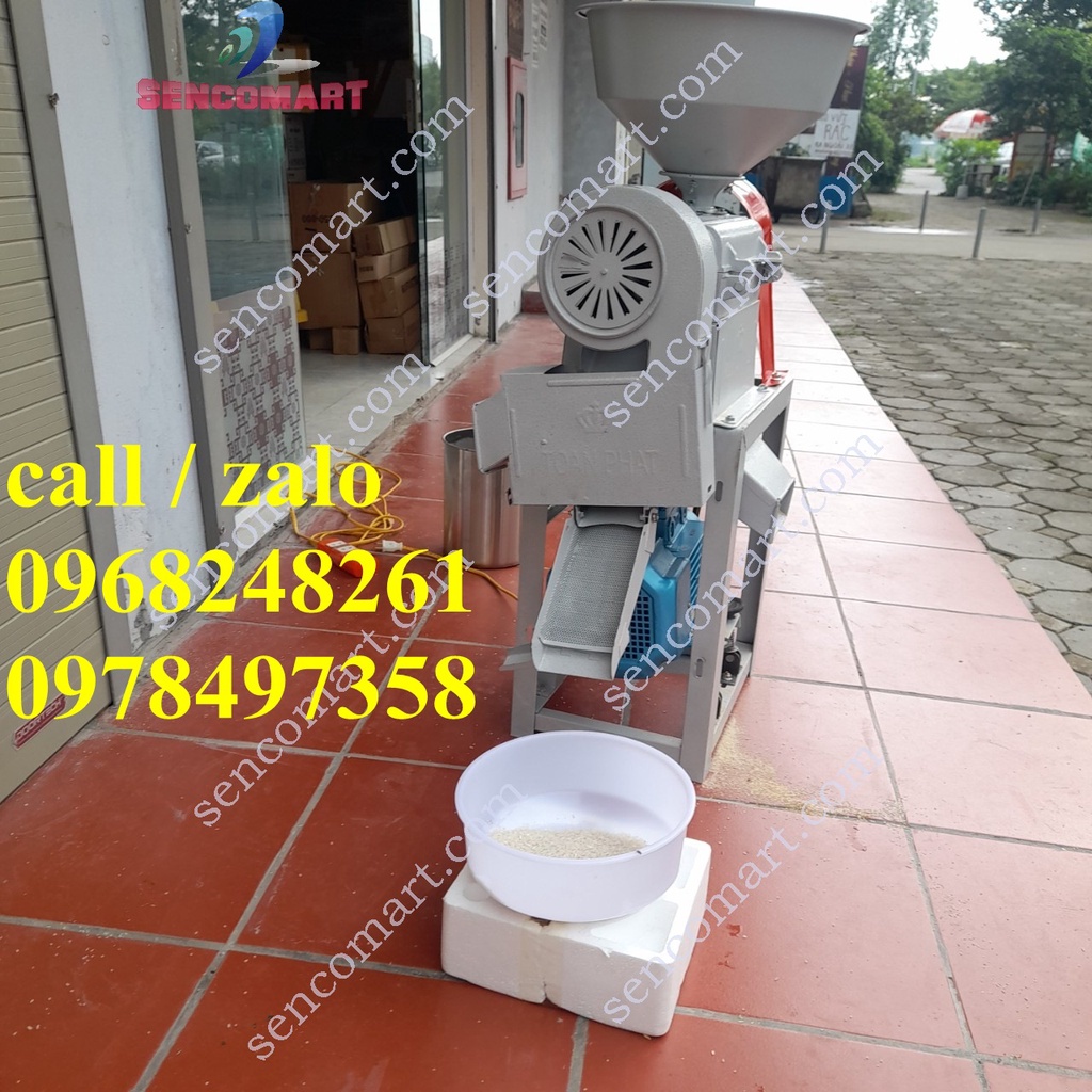 Máy xát lúa, xát gạo mini gia đình Sencomart.