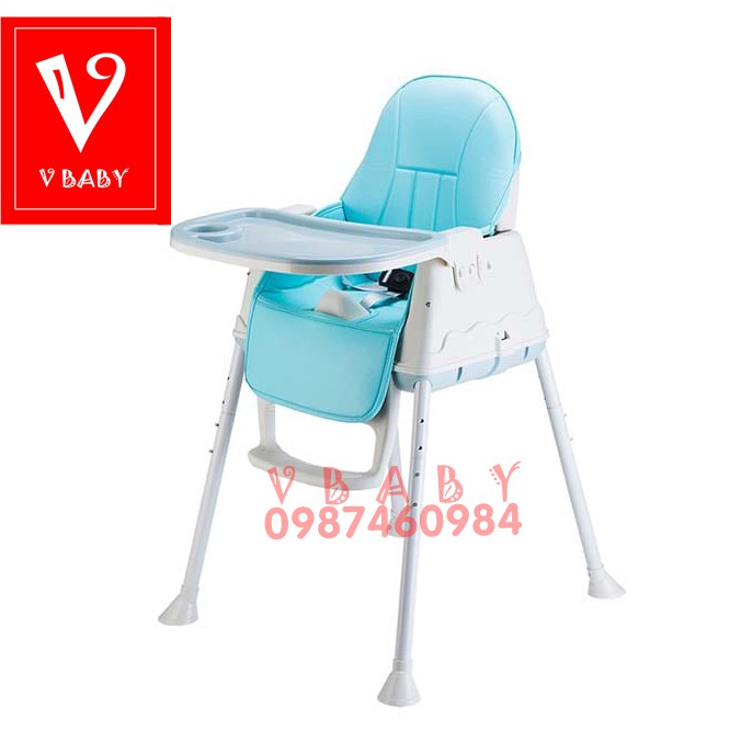 GHẾ ĂN DẶM HANBEI CHO BÉ 3IN1 ĐẦY ĐỦ BÁNH XE, ĐỆM &amp; Ghế ăn dặm V-Baby GA001