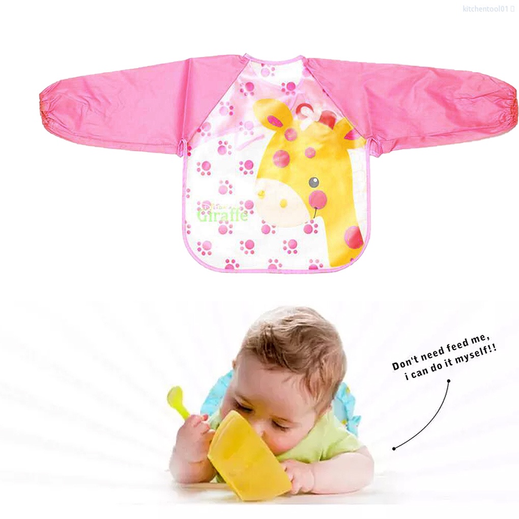 Tạp dề tay dài bằng EVA chống thấm nước tiện dụng cho bé tập vẽ