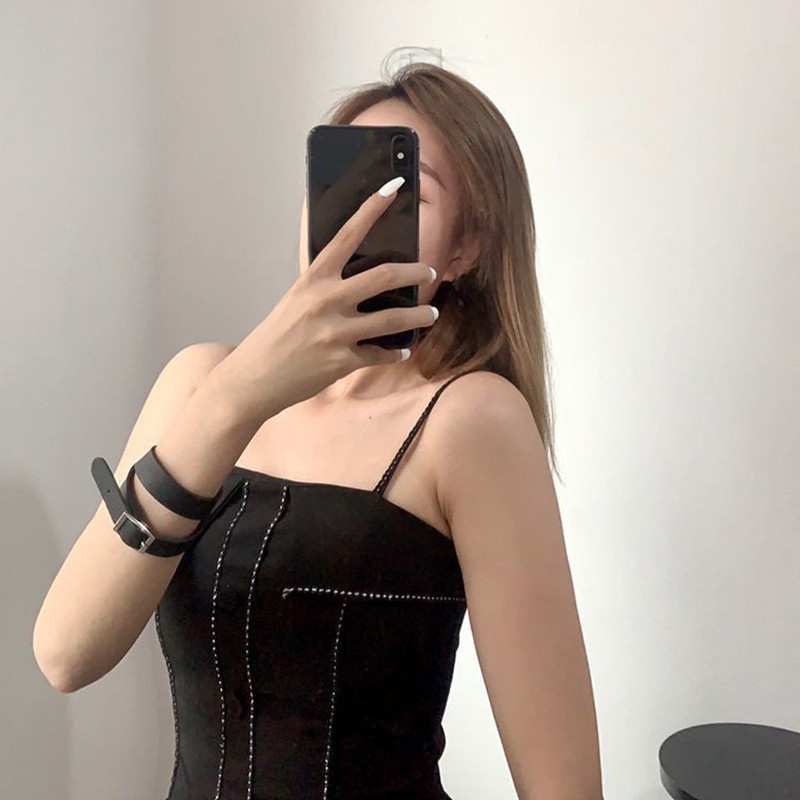 Vòng Cổ Da Pu Nhiều Màu Sắc Phong Cách Gothic Punk Gothic Cho Nữ