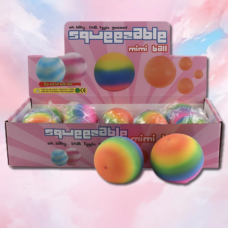 Squishy bóng cầu vồng 7 màu đồ chơi bóp tay mềm mịn dễ thương chân thực giảm stress co dãn