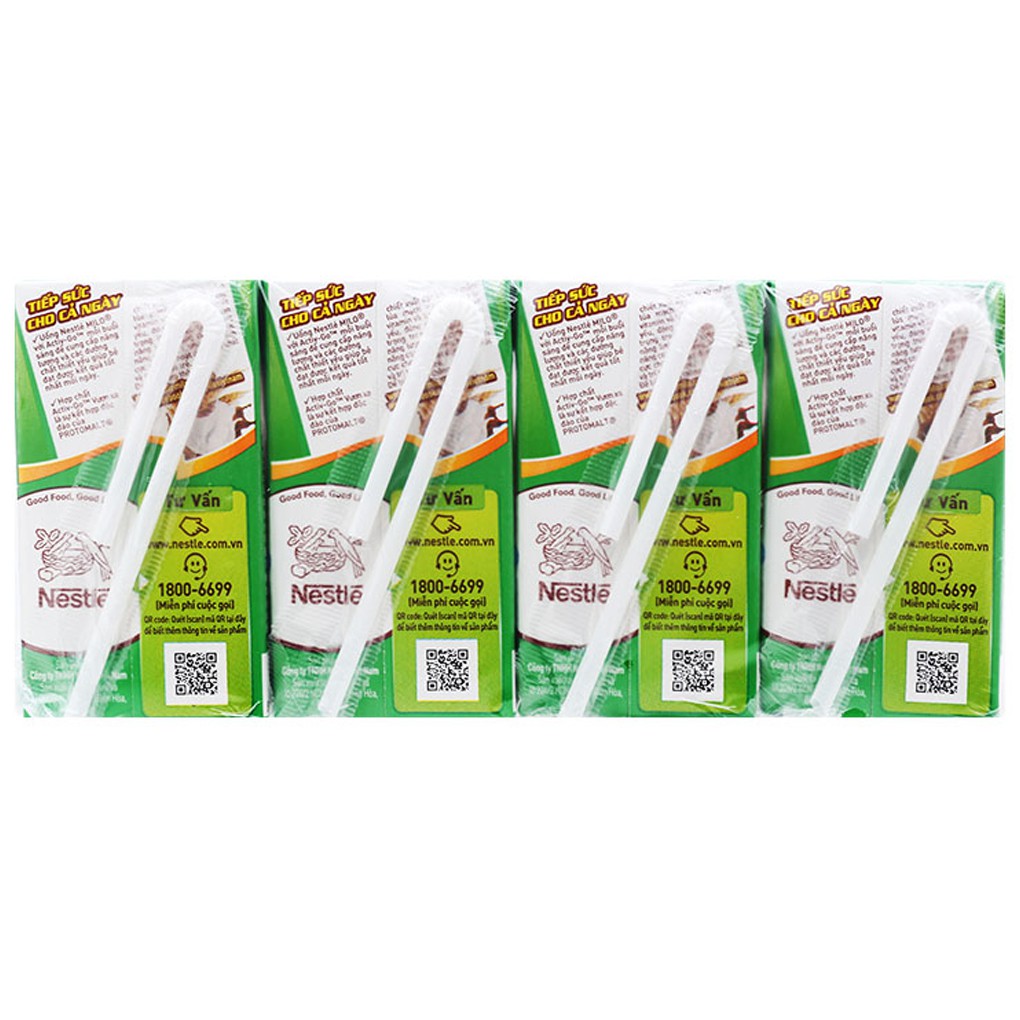 Combo 2 lốc Sữa Milo Nestlé hộp 115ml (4 hộp)