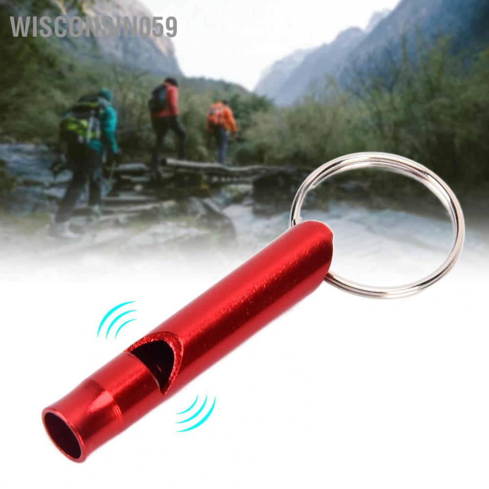 Wisconsin059 Red Emergency Survival Whistles Aluminium Alloy Rescue Whistle for Outdoor Camping Hiking