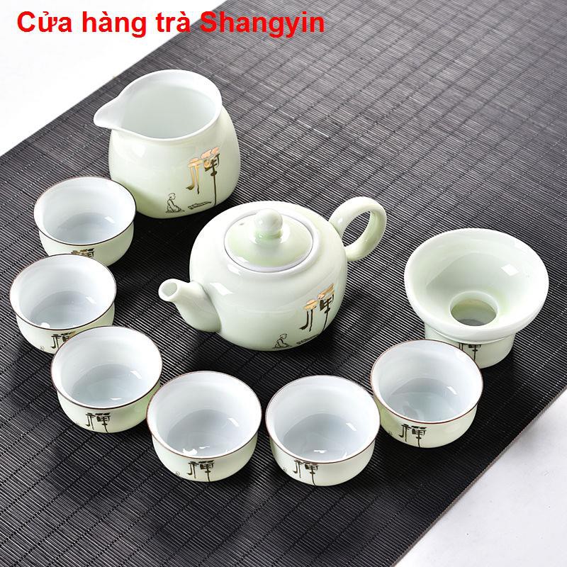 ga gối poly> bộ đồ gốm men ngọc đặc biệt Đặt gia đình ấm trà đơn giản khay tách bán buôn Kung Fu