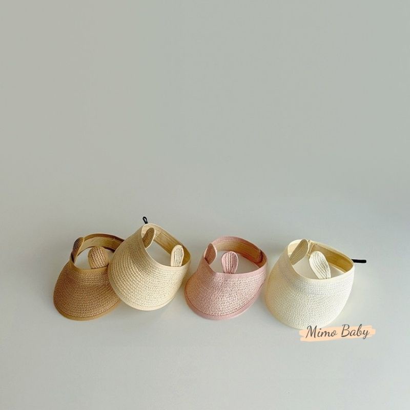 Mũ cói nửa đầu gắn tai thỏ dễ thương cho bé MH111 Mimo Baby