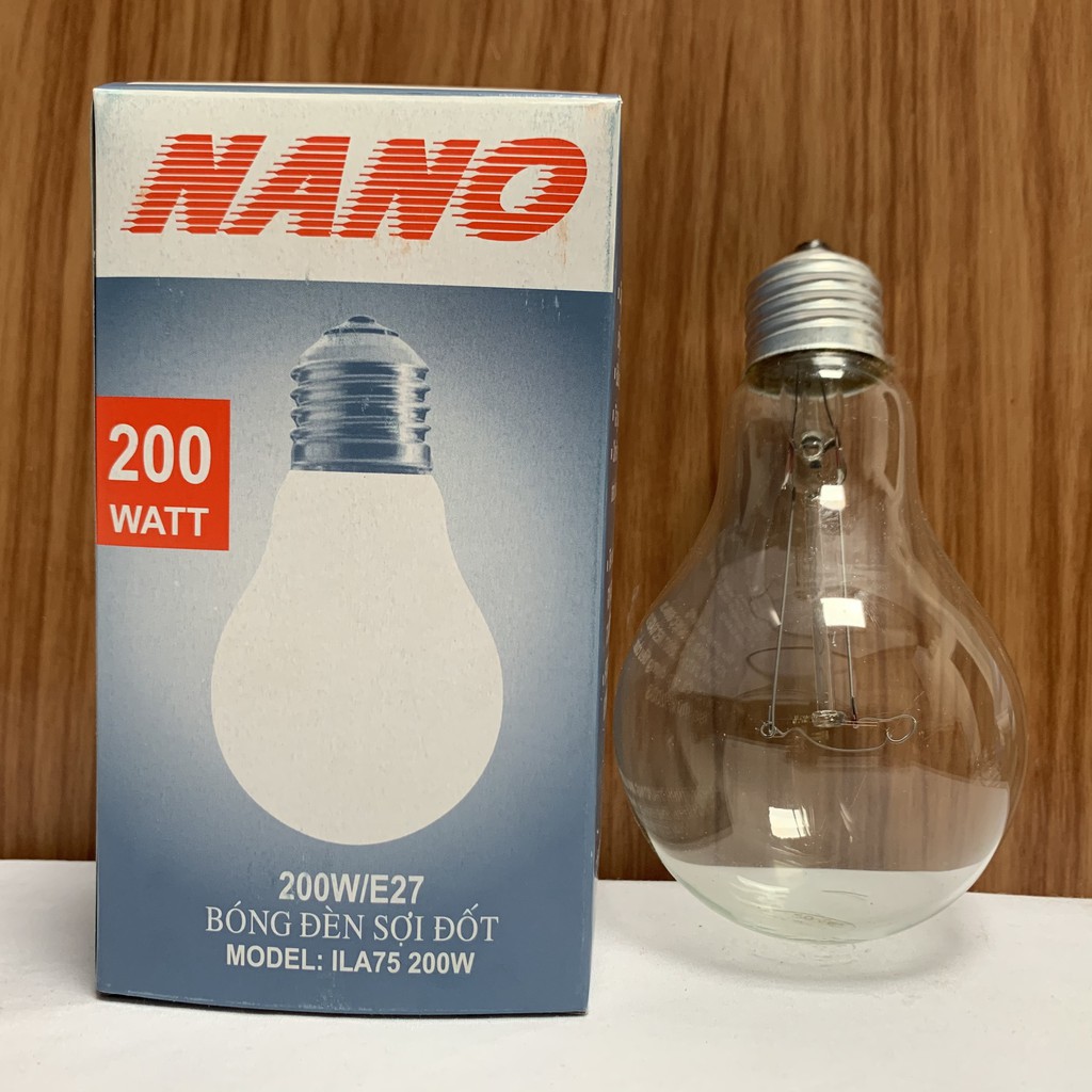Bóng đèn sợi đốt 200w, bóng đèn dây tóc Nano 200w, có thể dùng làm bóng sưởi-Giadung24h
