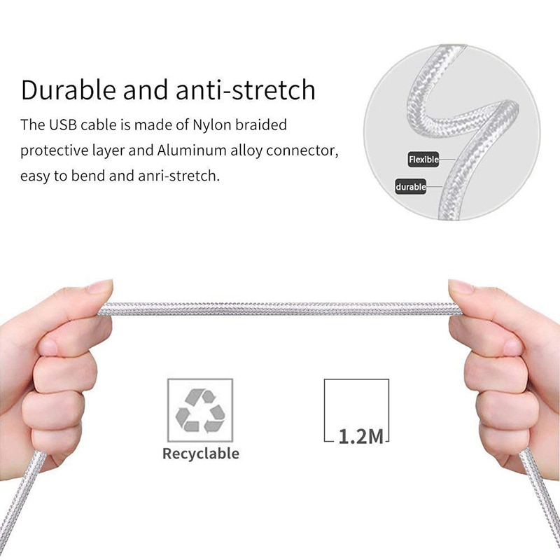 Cáp sạc nhanh USB type C 2 trong 1 thích hợp cho Samsung S10 Xiaomi 8 Pin