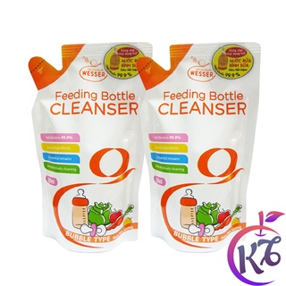 Combo 2 bịch nước rửa bình sữa Wesser 500ml - dạng Gói - Nước rửa bình sữa phụ kiện và rau củ quả an toàn cho bé