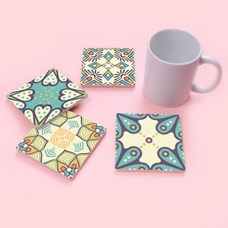 Đế Lót Ly Vuông, Miếng Lót Cốc Thấm Hút Nước Bằng Gốm Cao Cấp Phiên Bản Họa Tiết Gạch - CTLT001 STORMBREAKER