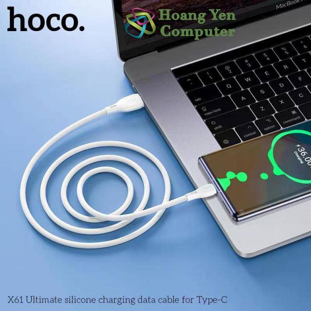 [1M] Cáp Sạc TYPE C Hoco X61 Dây Silicon Mềm Dẻo Chống Cháy Dài 1M - BH 6 Tháng - Hoàng Yến Computer