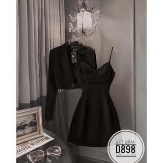 Set đầm kèm áo khoác bigsize ảnh thật
