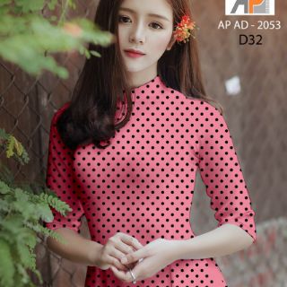 Vải áo dài in 3D chấm bi