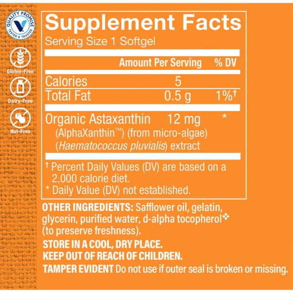 [TPNK CHÍNH HÃNG] GIẢM THIỂU BIỂU HIỆN LÃO HÓA - ASTAXANTHIN 12 MG