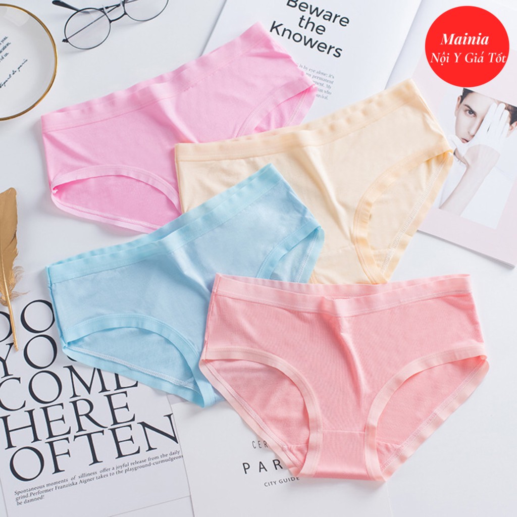 Quần Lót Cotton Nữ Màu Trơn Size L XL Chíp Nữ Cotton Dễ Thương Rẻ Đẹp Co Giãn Mainia Shop