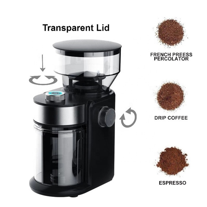 Máy xay hạt cà phê cao cấp HY-1421 - Công suất: 150W - Chất liệu: Nhựa ABS cao cấp, thép không rỉ 304 (Bảo Hành 12 Tháng