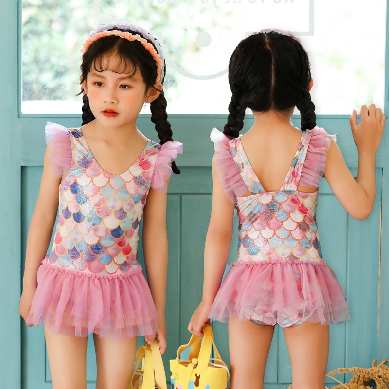 Bộ Đồ Bơi Phong Cách Nàng Tiên Cá Thời Trang Mùa Xuân Mới Dành Cho Bé Gái 2-4 Tuổi Mẫu Mới